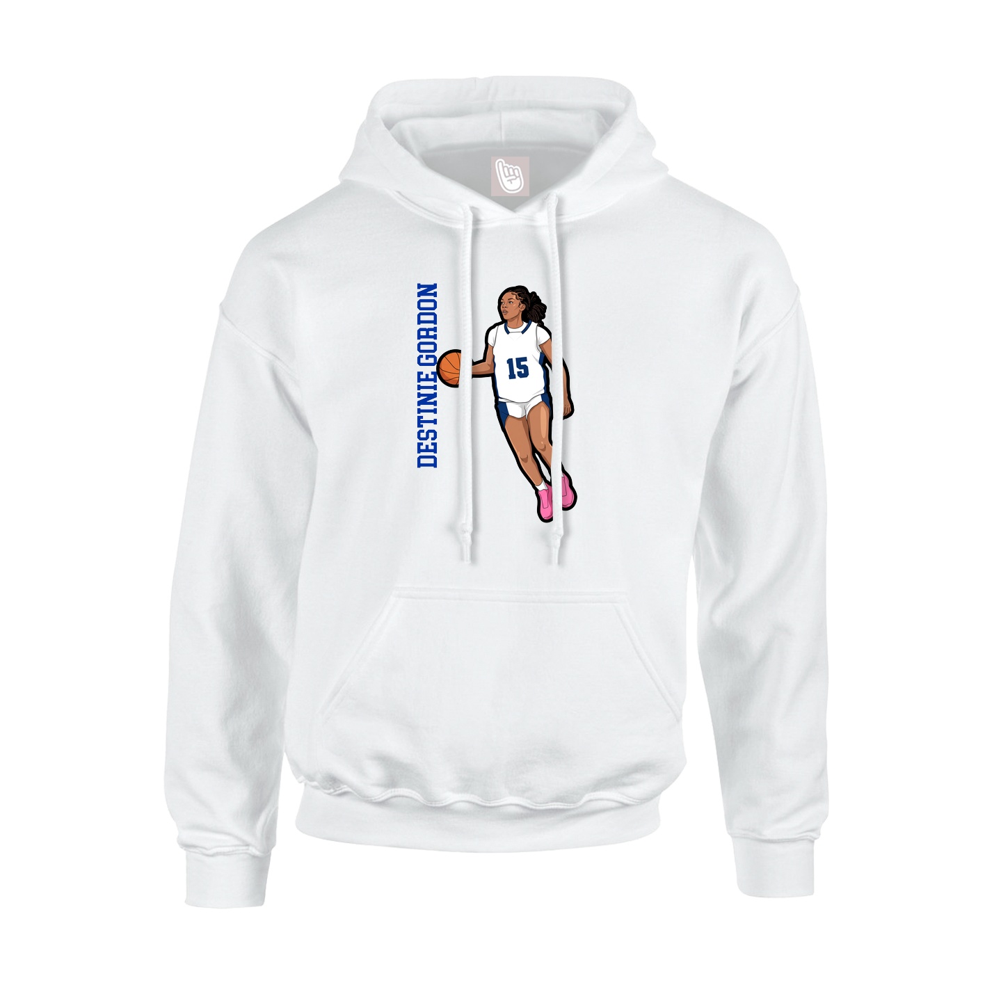 Hoodie — Name Vertical in White