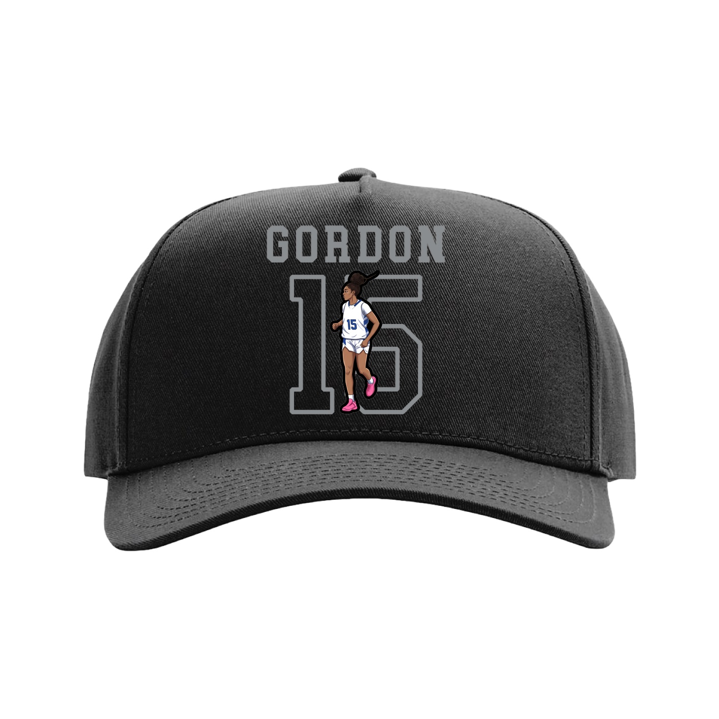 Full Fabric Five-Panel Champ Cap — Shirsey in Black