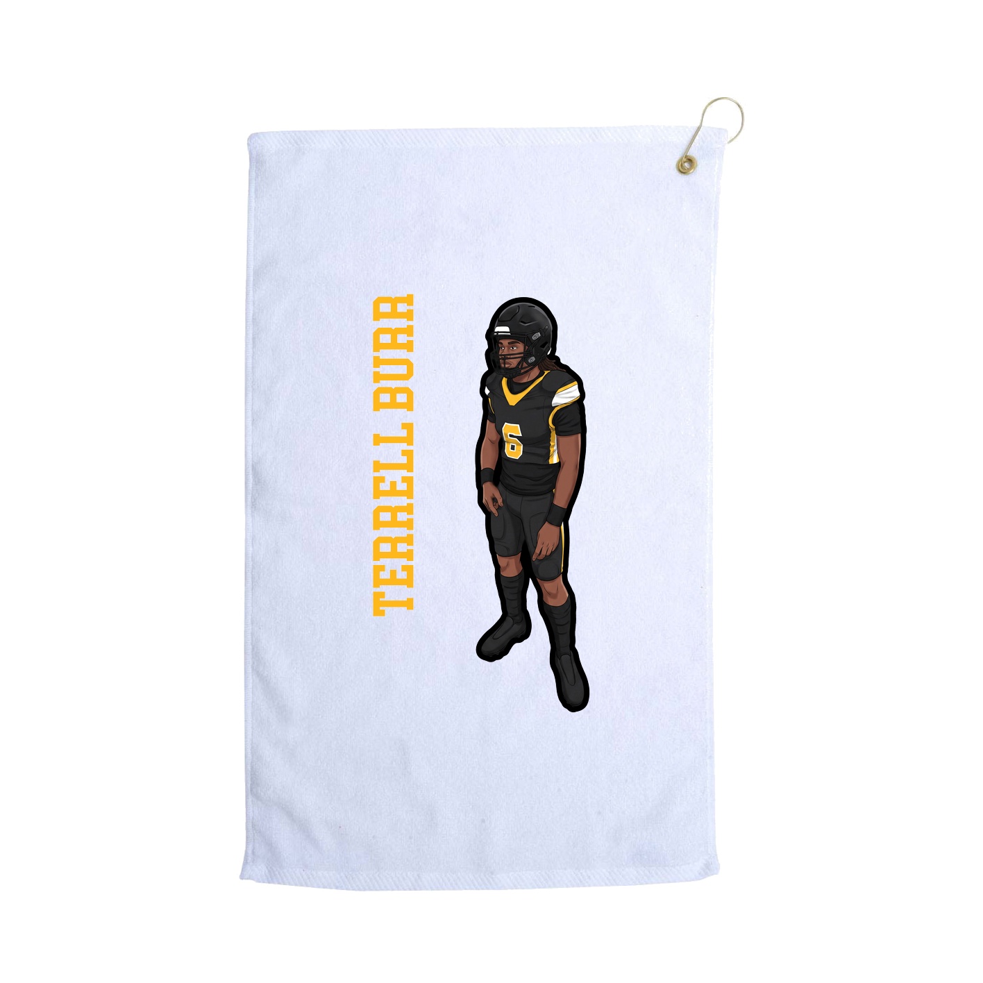 Golf Towel — Name Vertical in White