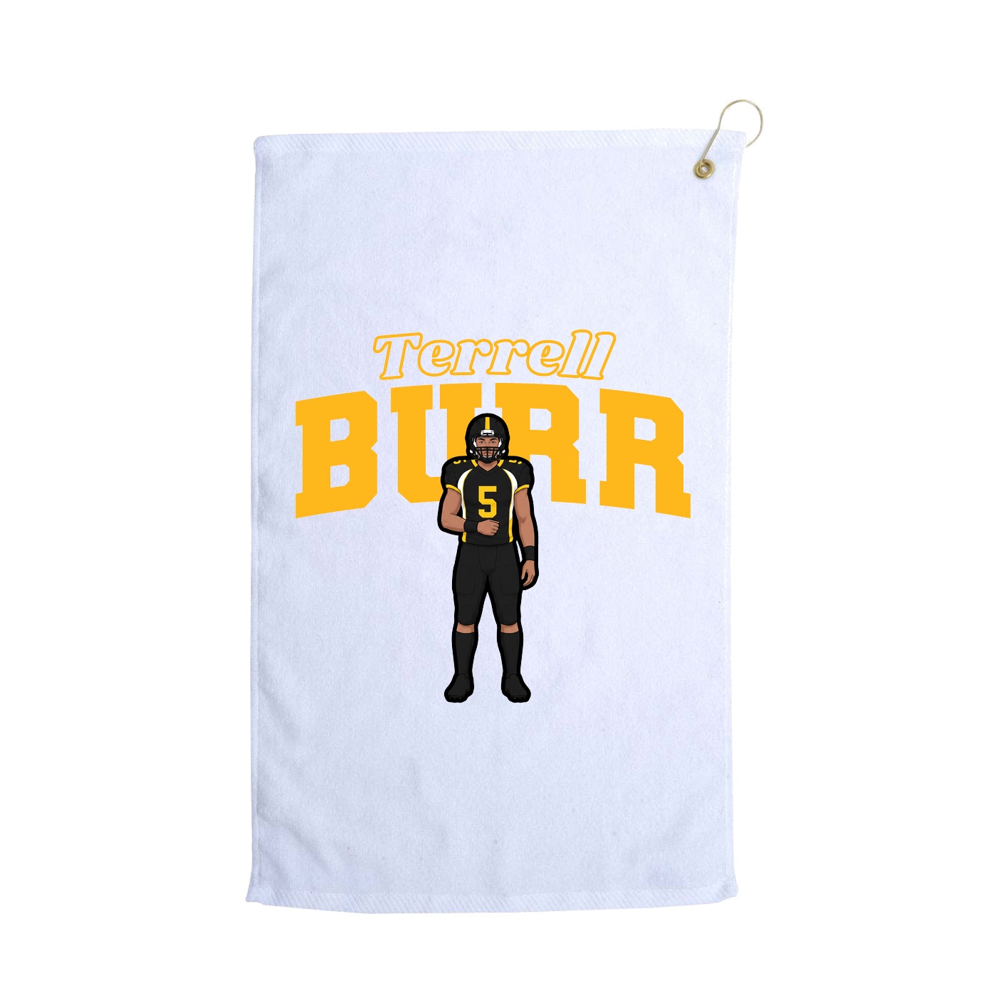 Golf Towel — Name Arch in White