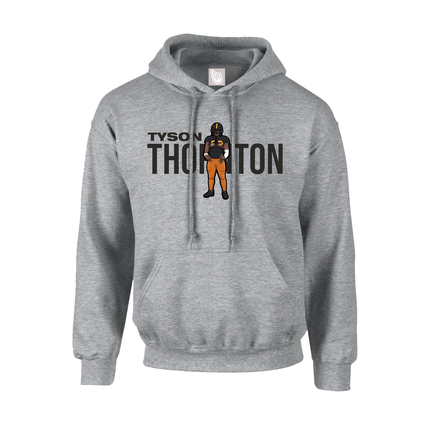Youth Hoodie — Player Name in Grey