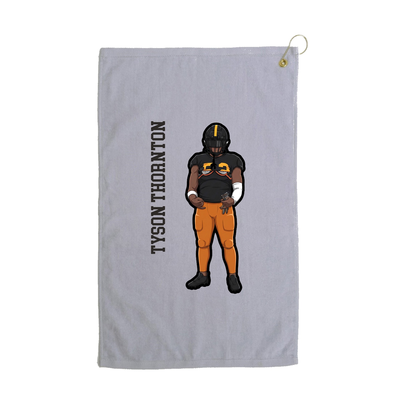 Golf Towel — Name Vertical in Grey