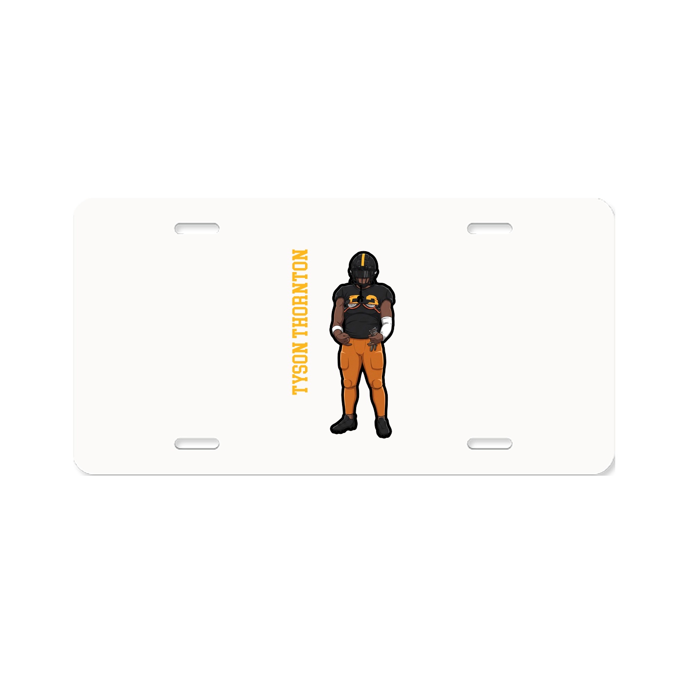 License Plate — Name Vertical in Classic