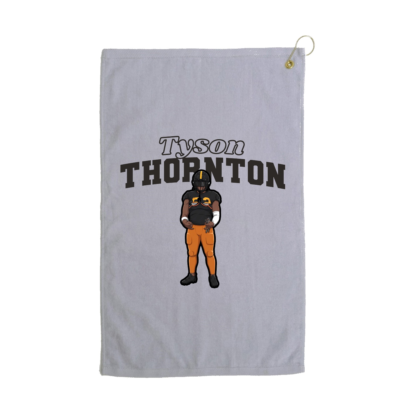 Golf Towel — Name Arch in Grey