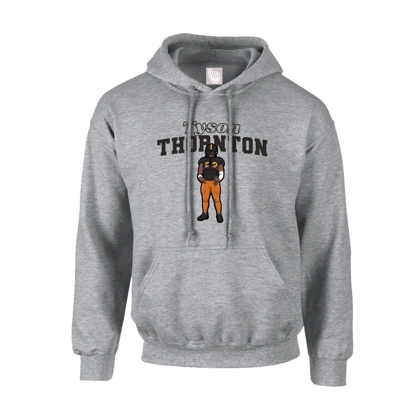 Hoodie — Name Arch in Grey