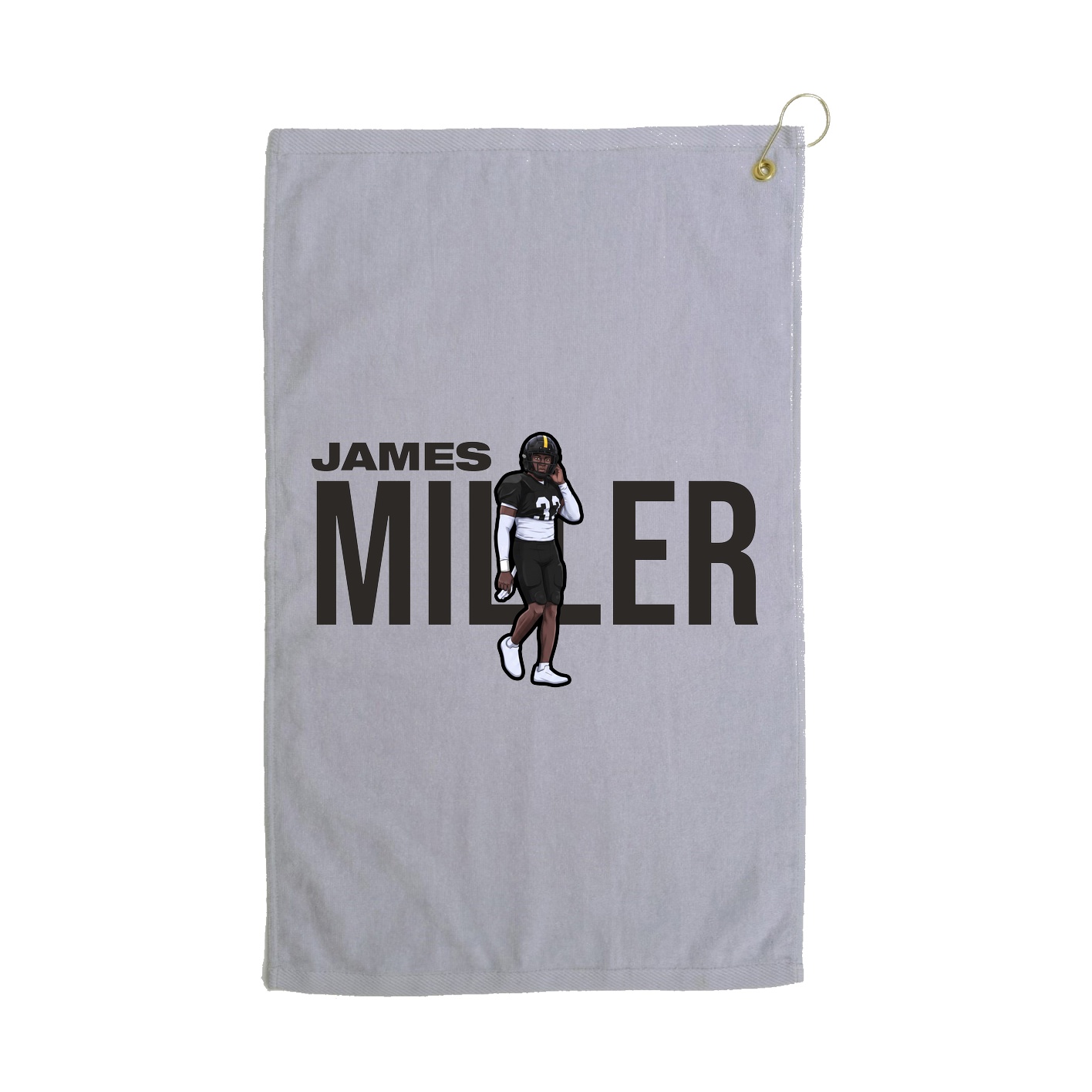 Golf Towel — Player Name in Grey