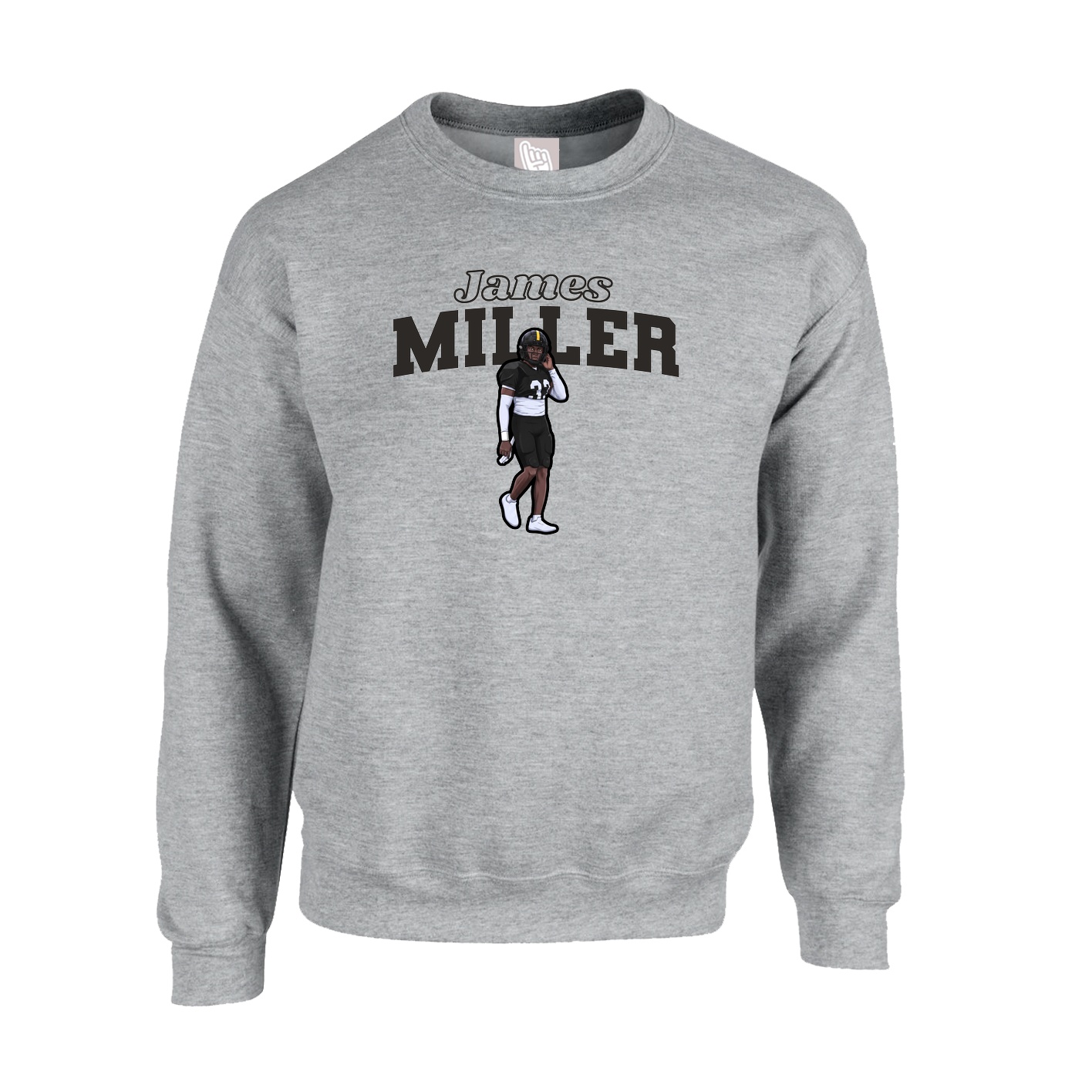 Fleece Crew — Name Arch in Grey