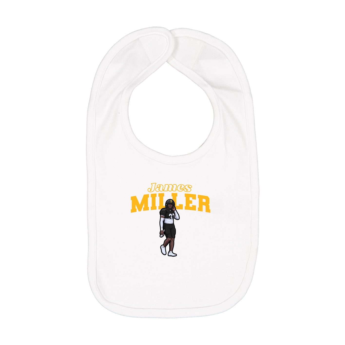 Infant Bib — Name Arch in White