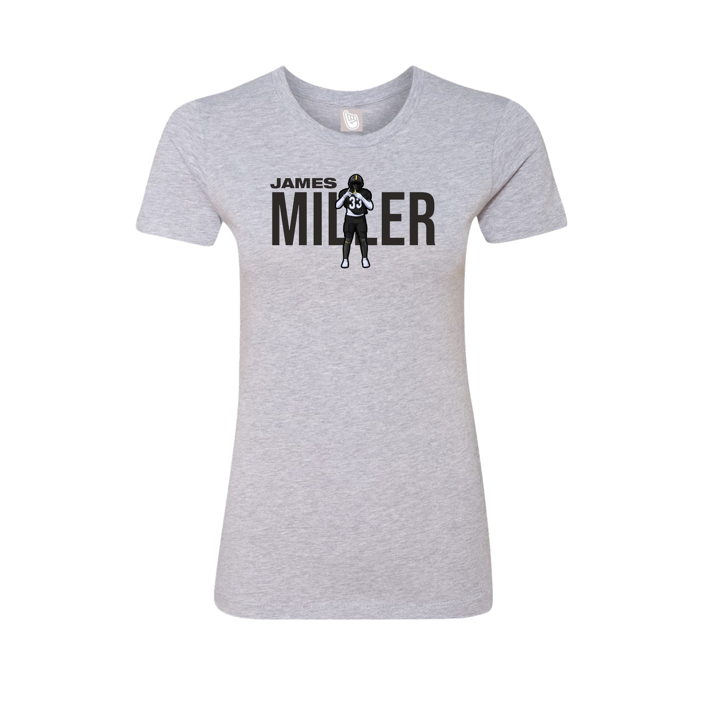 Fitted Women's Tee — Player Name in Grey