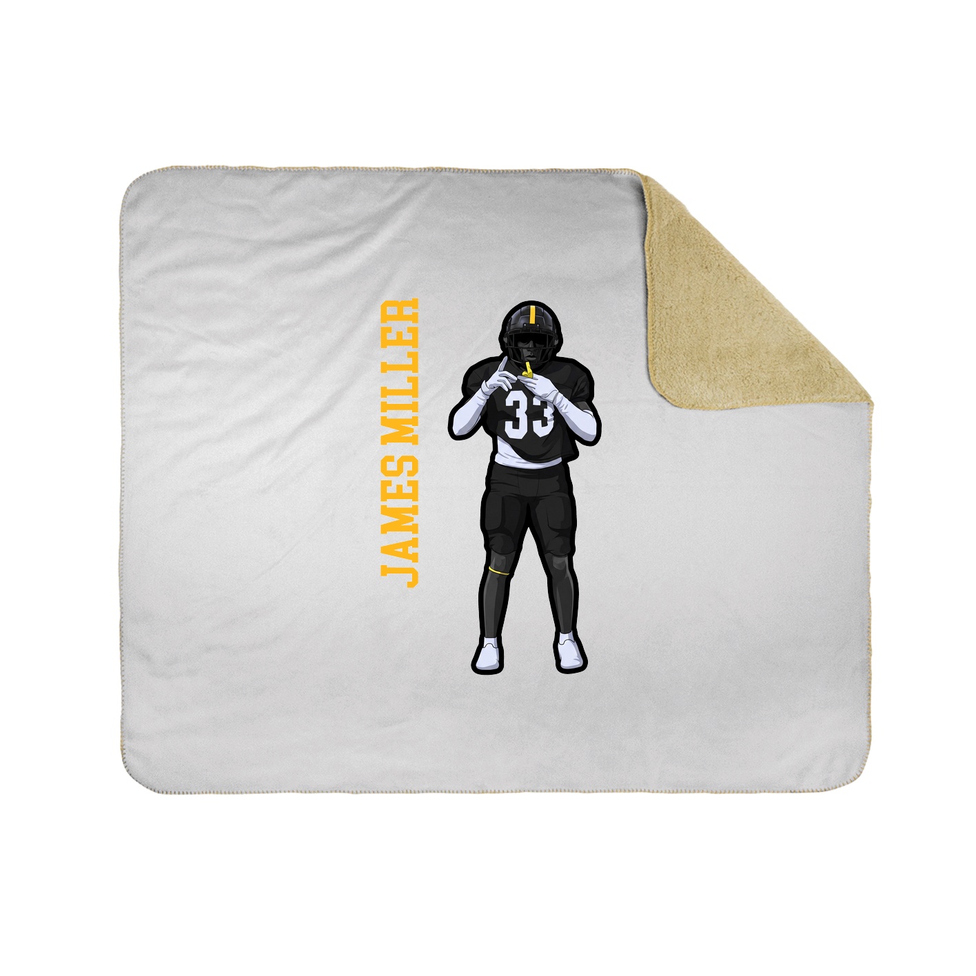Throw Blanket — Name Vertical in White