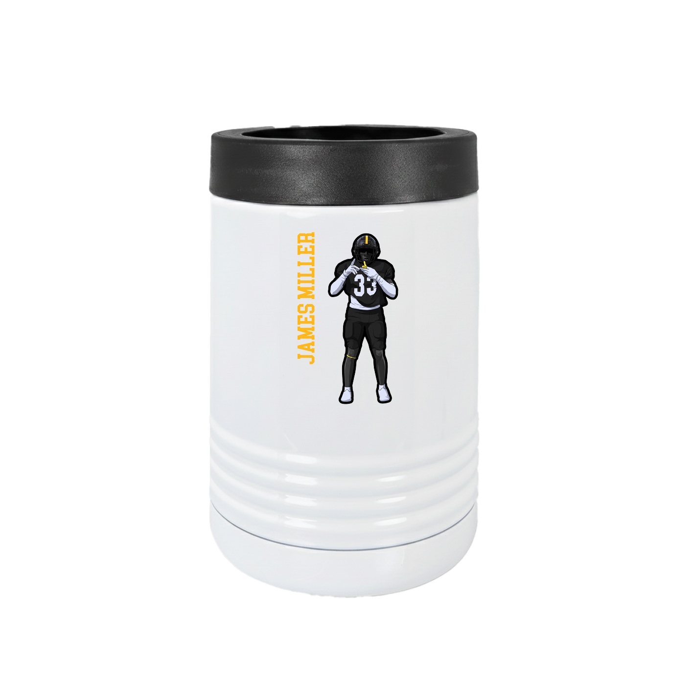 Beverage Holder — Name Vertical in White