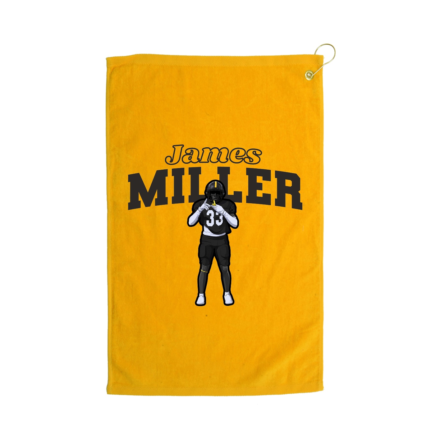 Golf Towel — Name Arch in Gold
