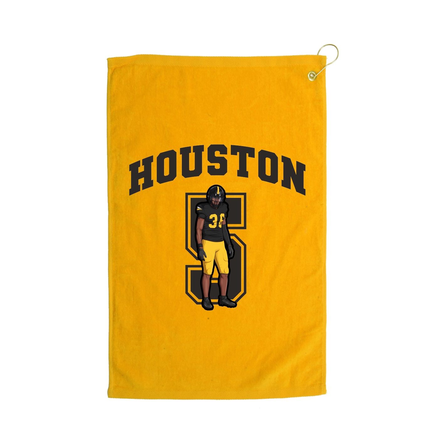 Golf Towel — Number in Gold