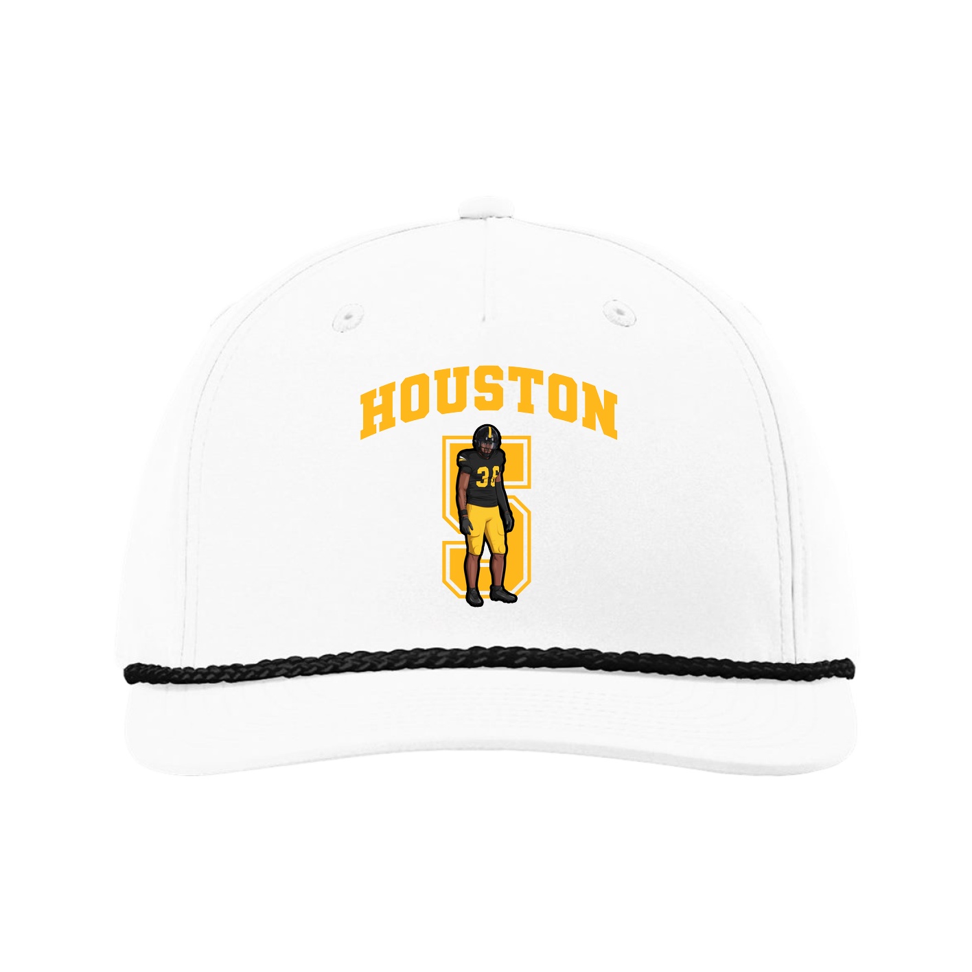 Five-Panel Classic Rope Cap — Number in White