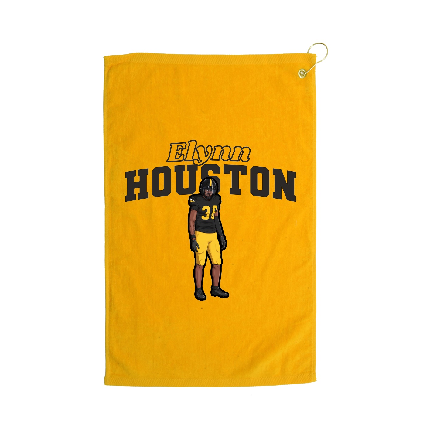 Golf Towel — Name Arch in Gold