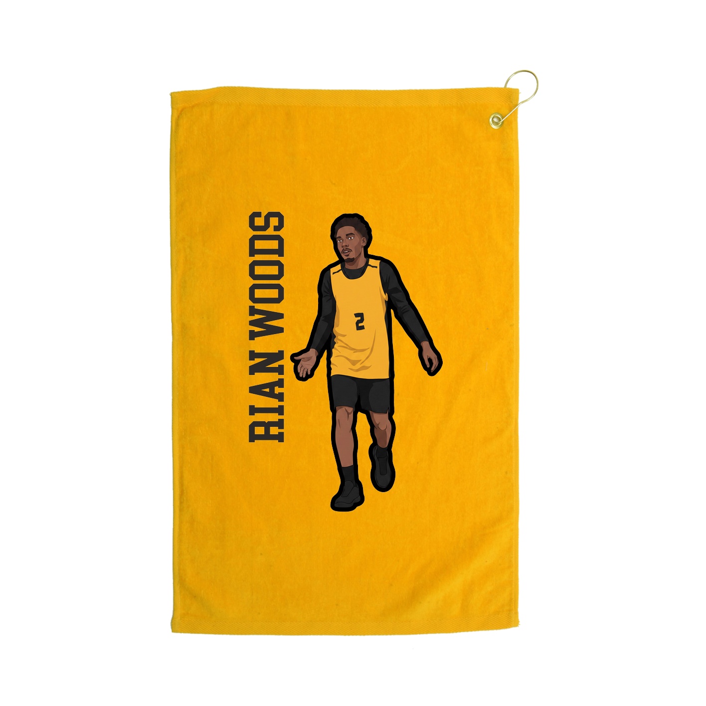 Golf Towel — Name Vertical in Gold