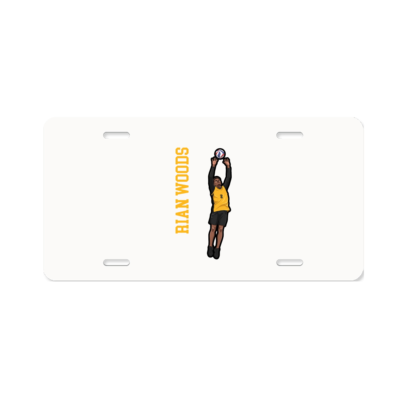 License Plate — Name Vertical in Classic