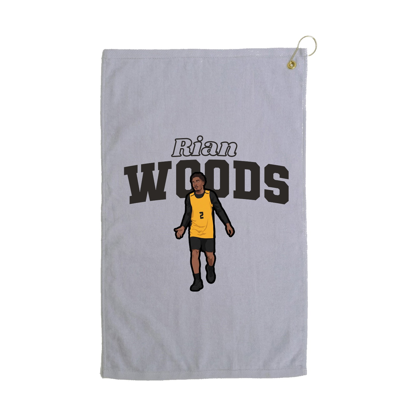 Golf Towel — Name Arch in Grey