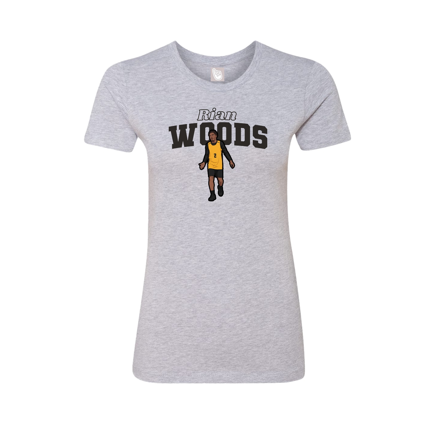 Fitted Women's Tee — Name Arch in Grey