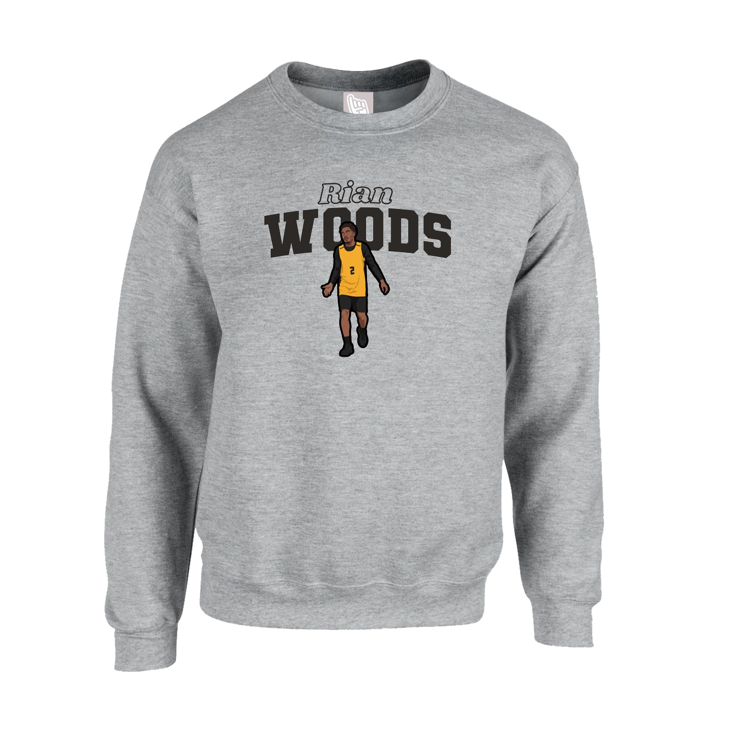 Fleece Crew — Name Arch in Grey