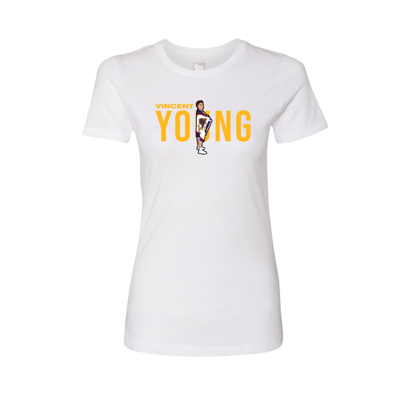 Fitted Women's Tee — Player Name in White