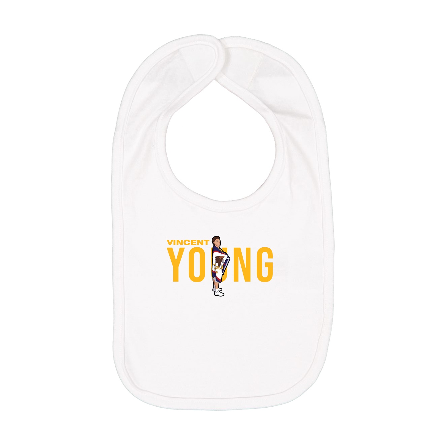 Infant Bib — Player Name in White