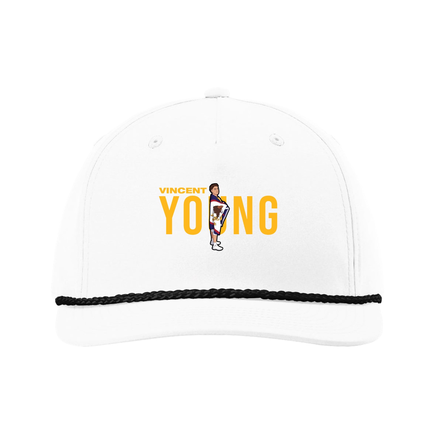 Five-Panel Classic Rope Cap — Player Name in White