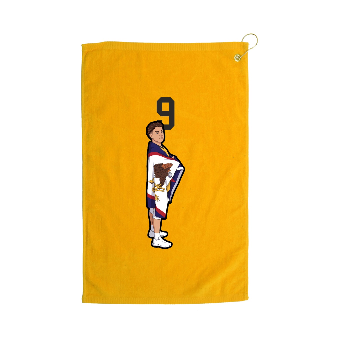 Golf Towel — Number Top in Gold
