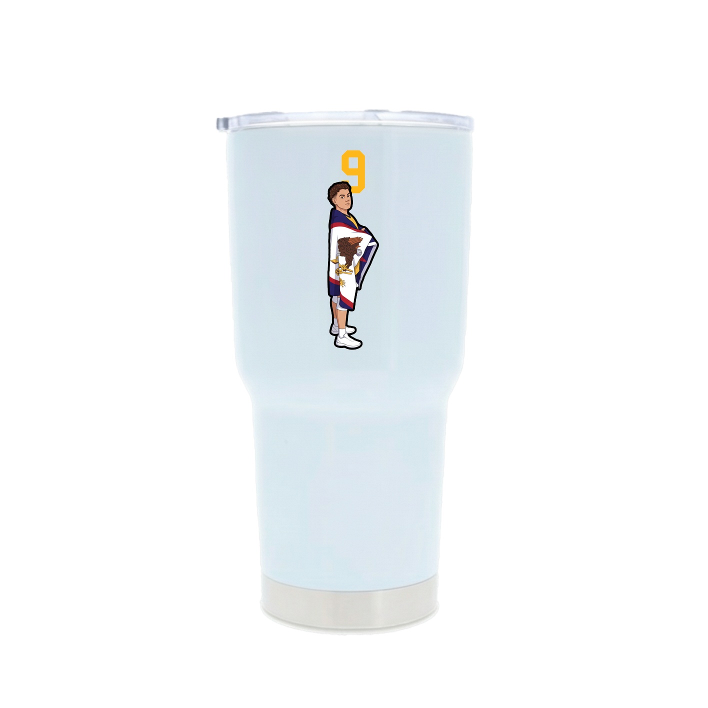 30oz Stainless Steel Tumbler — Number Top in White