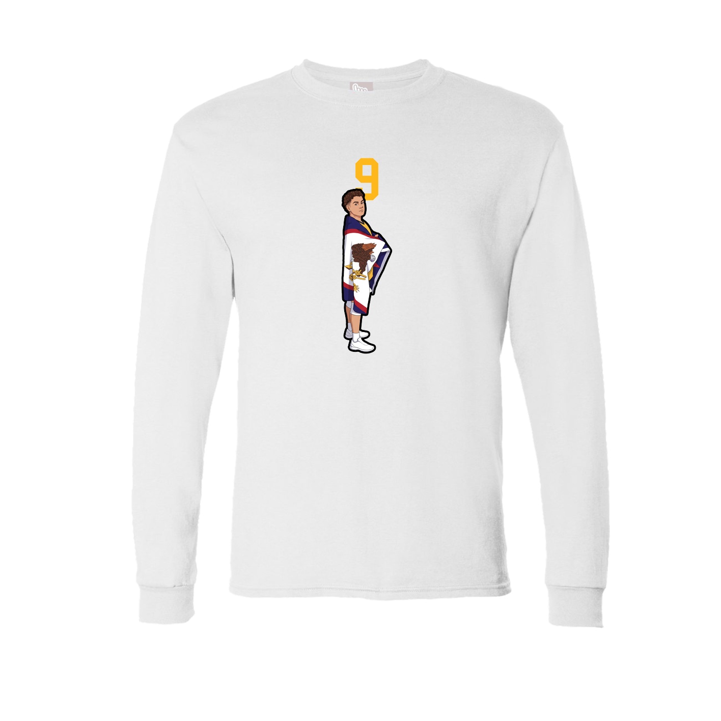 Long Sleeve Tee — Number Top in White