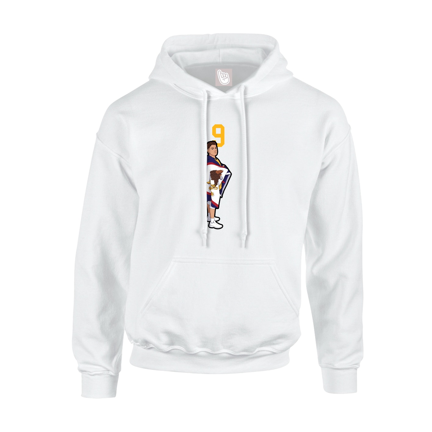 Youth Hoodie — Number Top in White