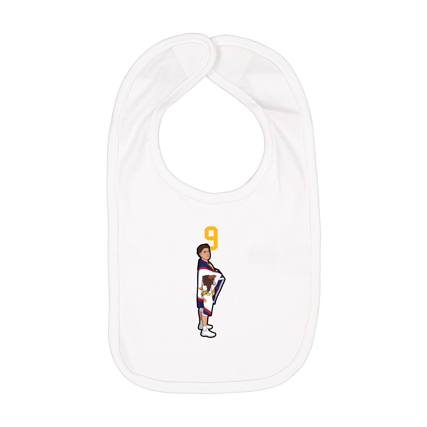 Infant Bib — Number Top in White