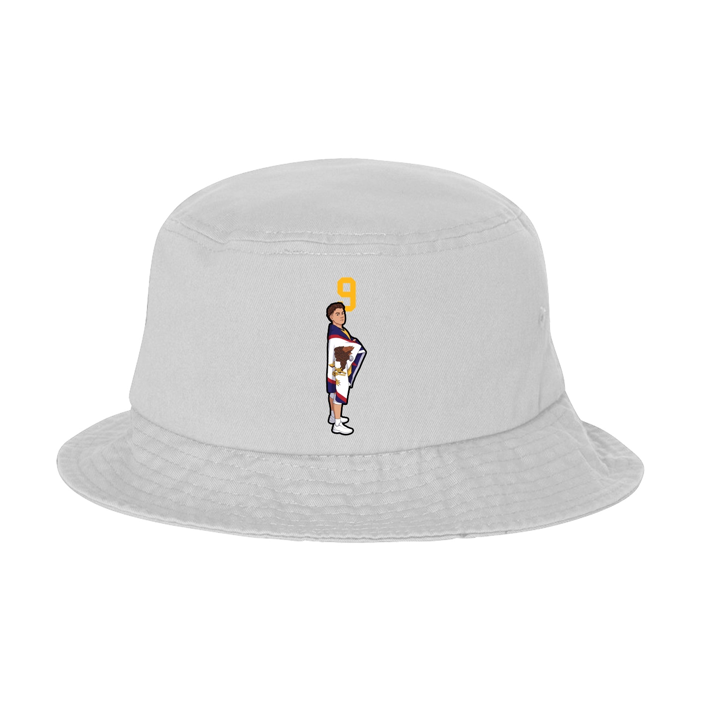 Bucket Cap — Number Top in White