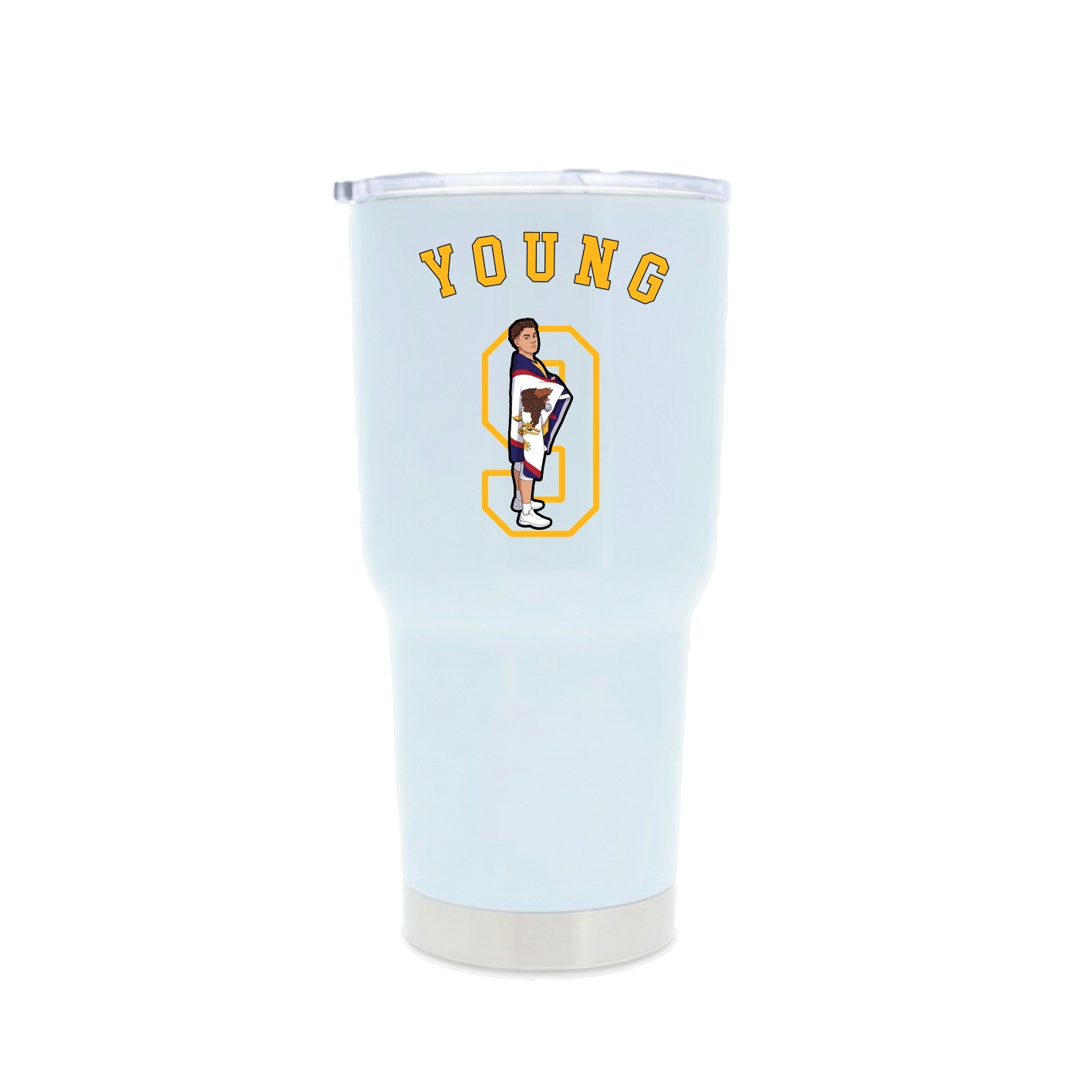 30oz Stainless Steel Tumbler — Shirsey Arch in White