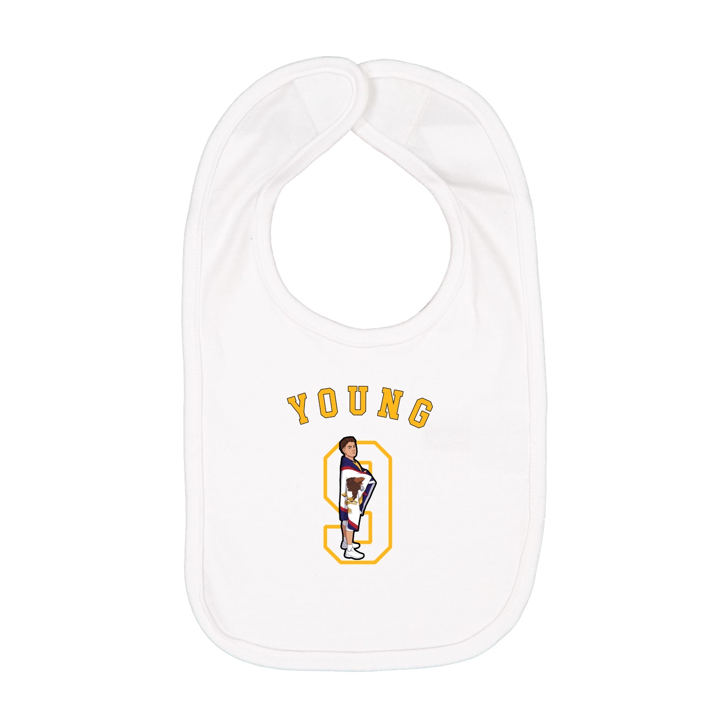 Infant Bib — Shirsey Arch in White