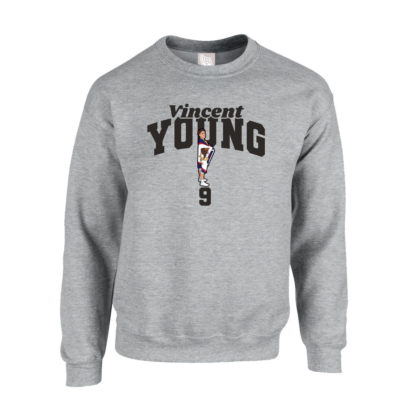 Fleece Crew — Signature Arch in Grey