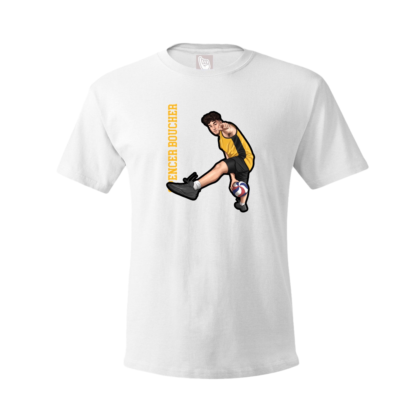 Tee — Name Vertical in White