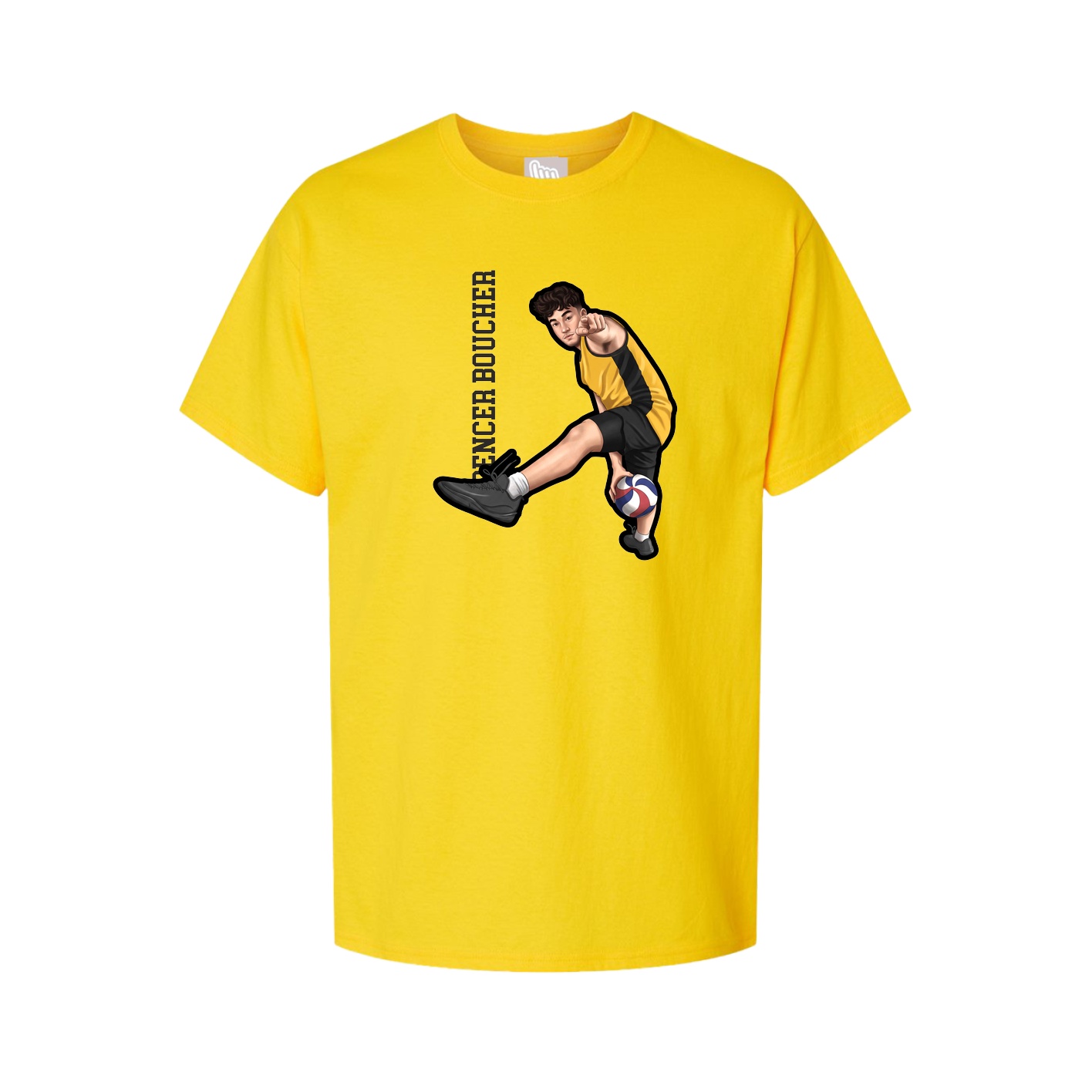 Youth Tee — Name Vertical in Gold