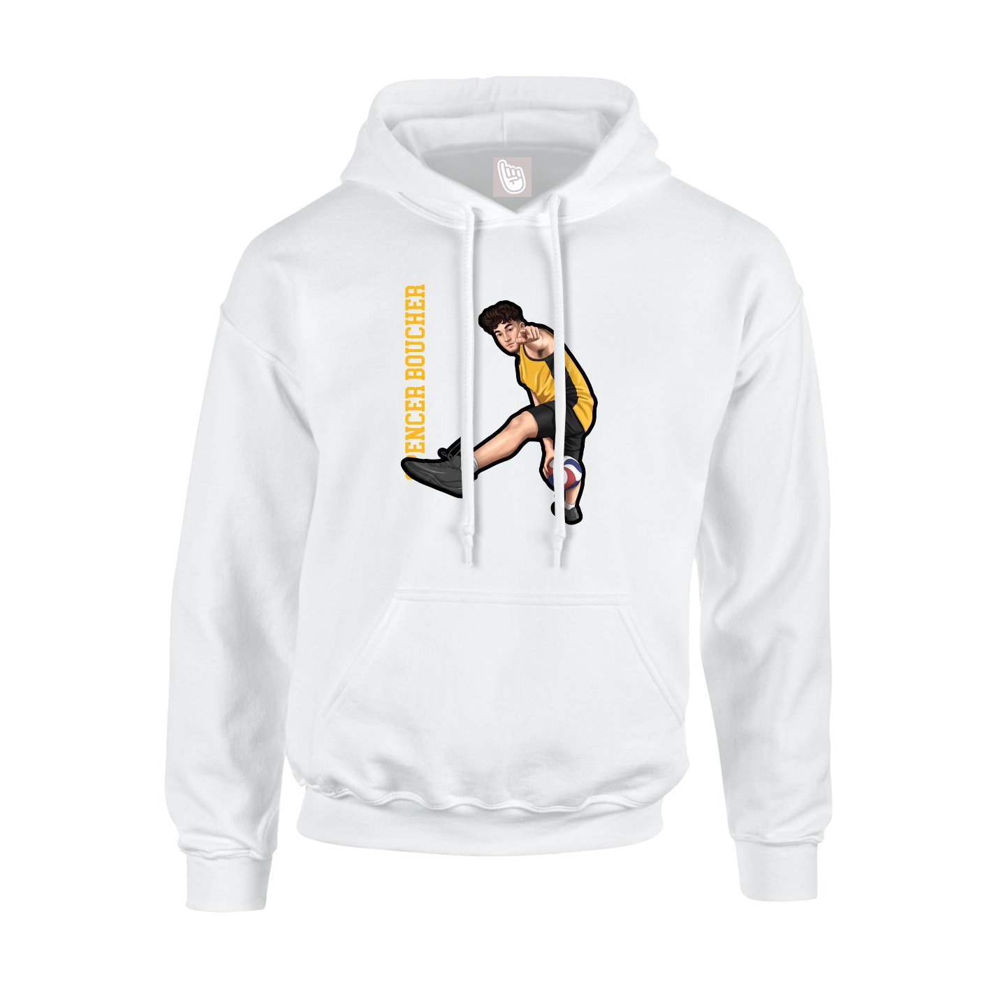 Youth Hoodie — Name Vertical in White
