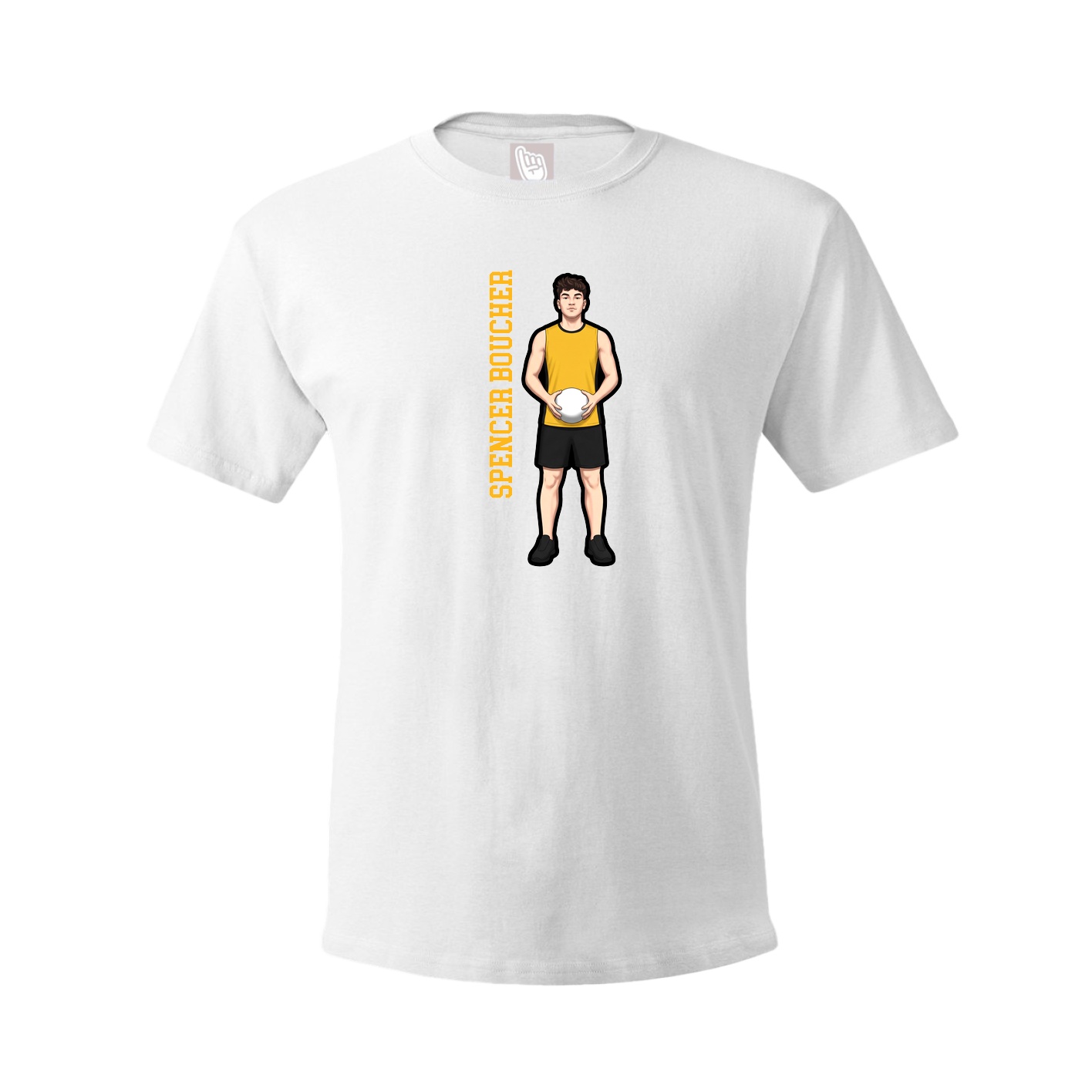 Tee — Name Vertical in White