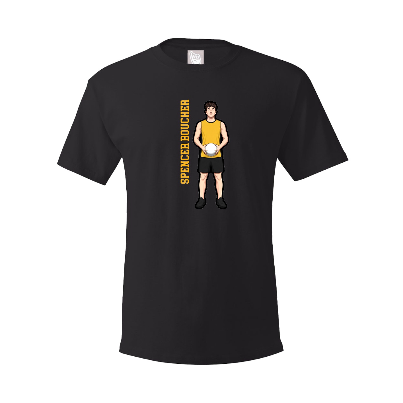 Youth Tee — Name Vertical in Black
