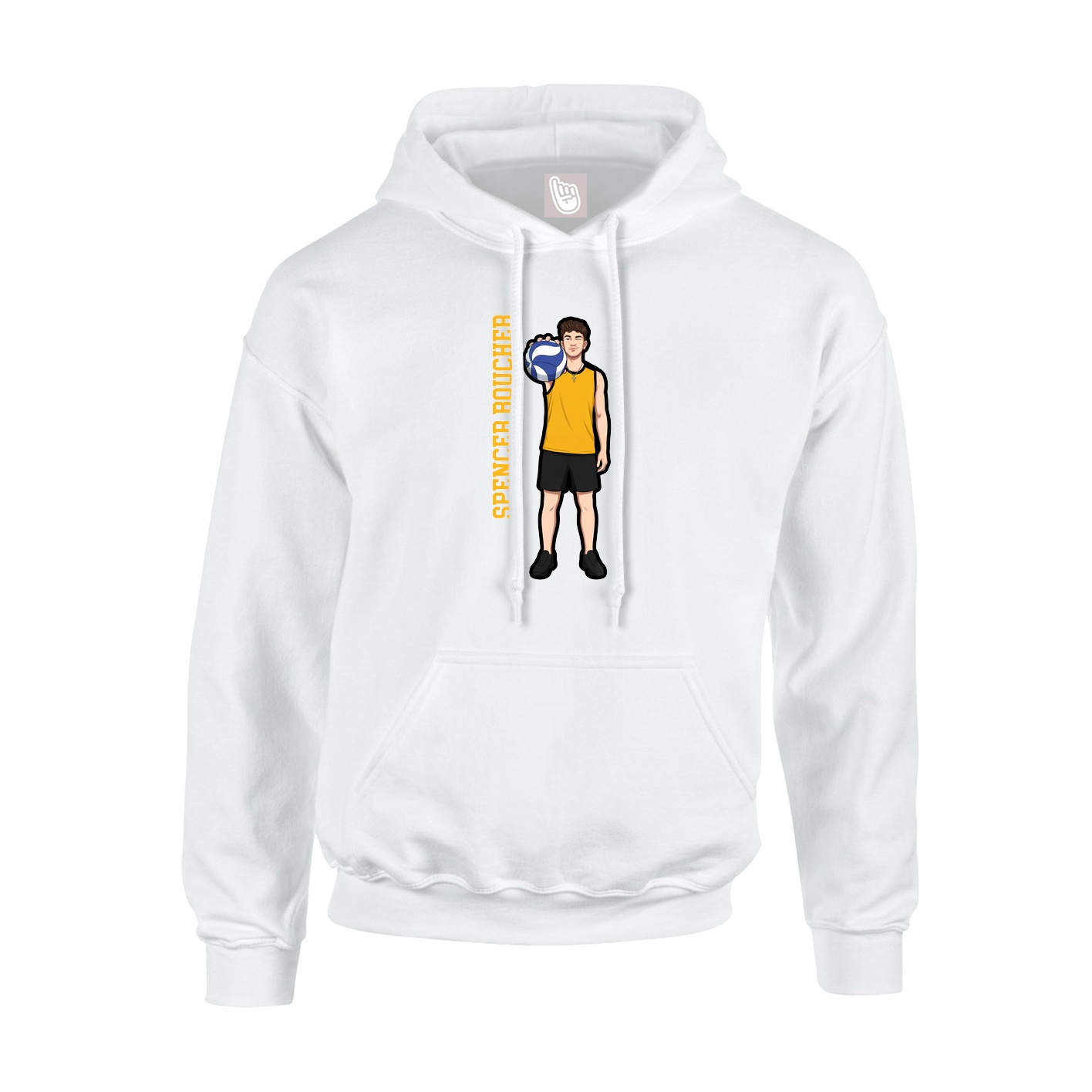 Hoodie — Name Vertical in White