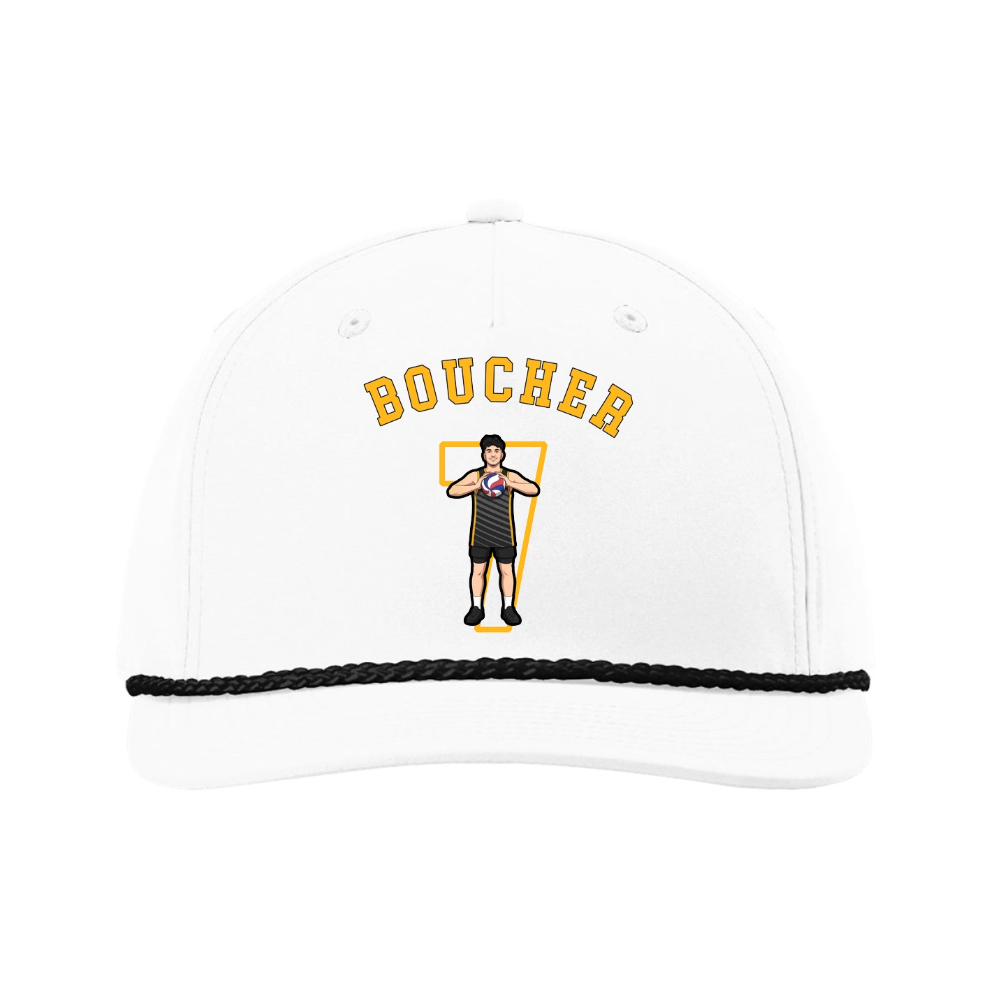 Five-Panel Classic Rope Cap — Shirsey Arch in White