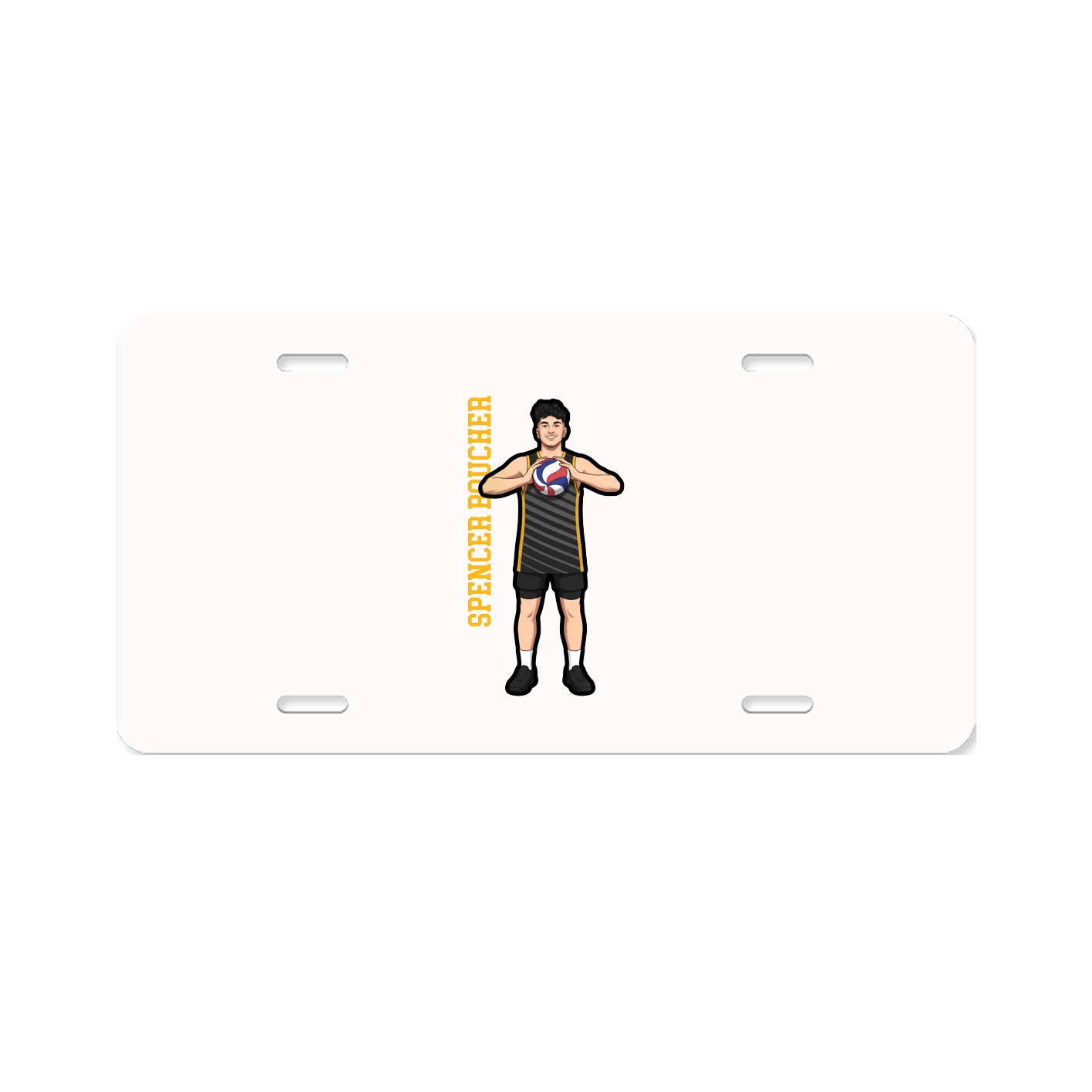 License Plate — Name Vertical in Classic