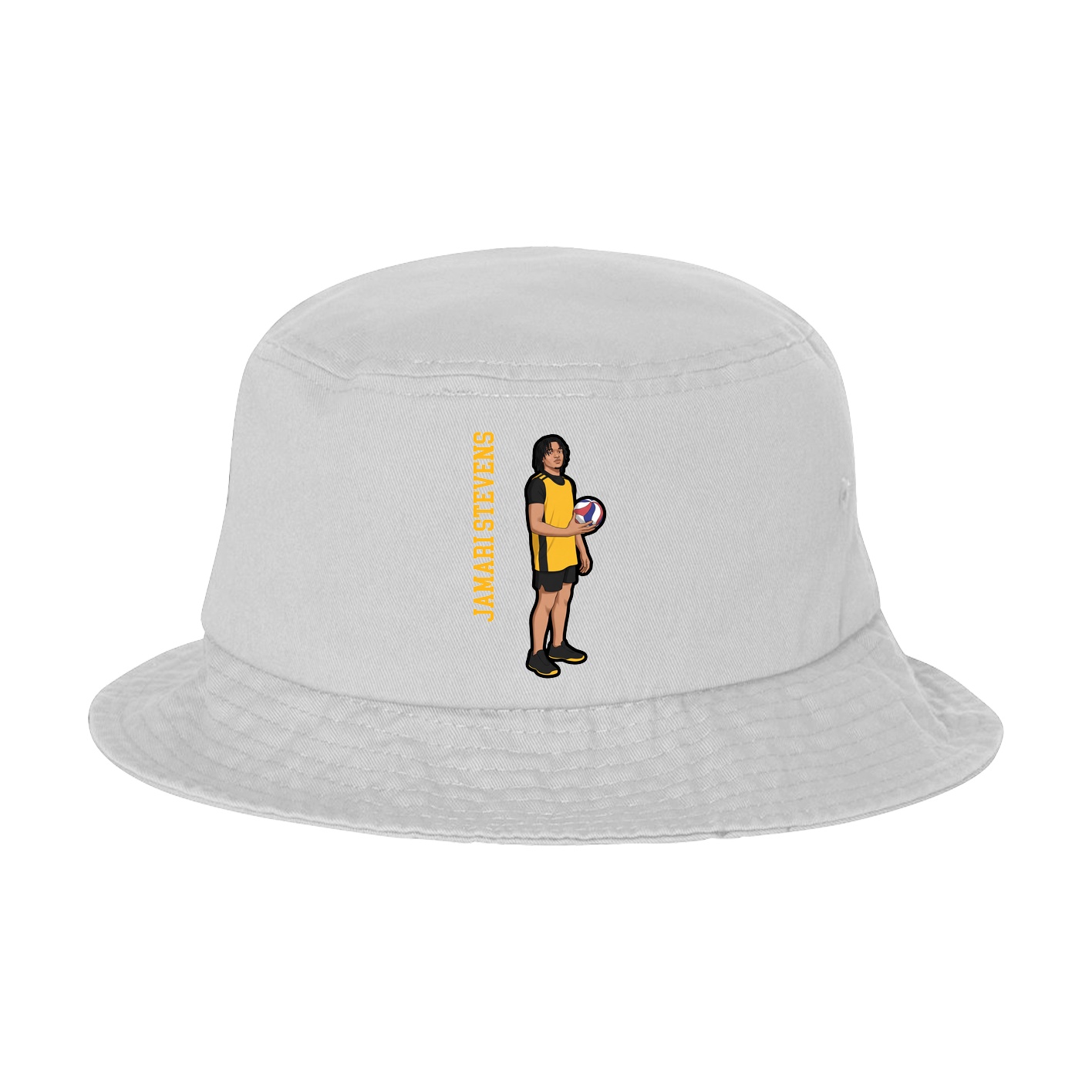 Bucket Cap — Name Vertical in White