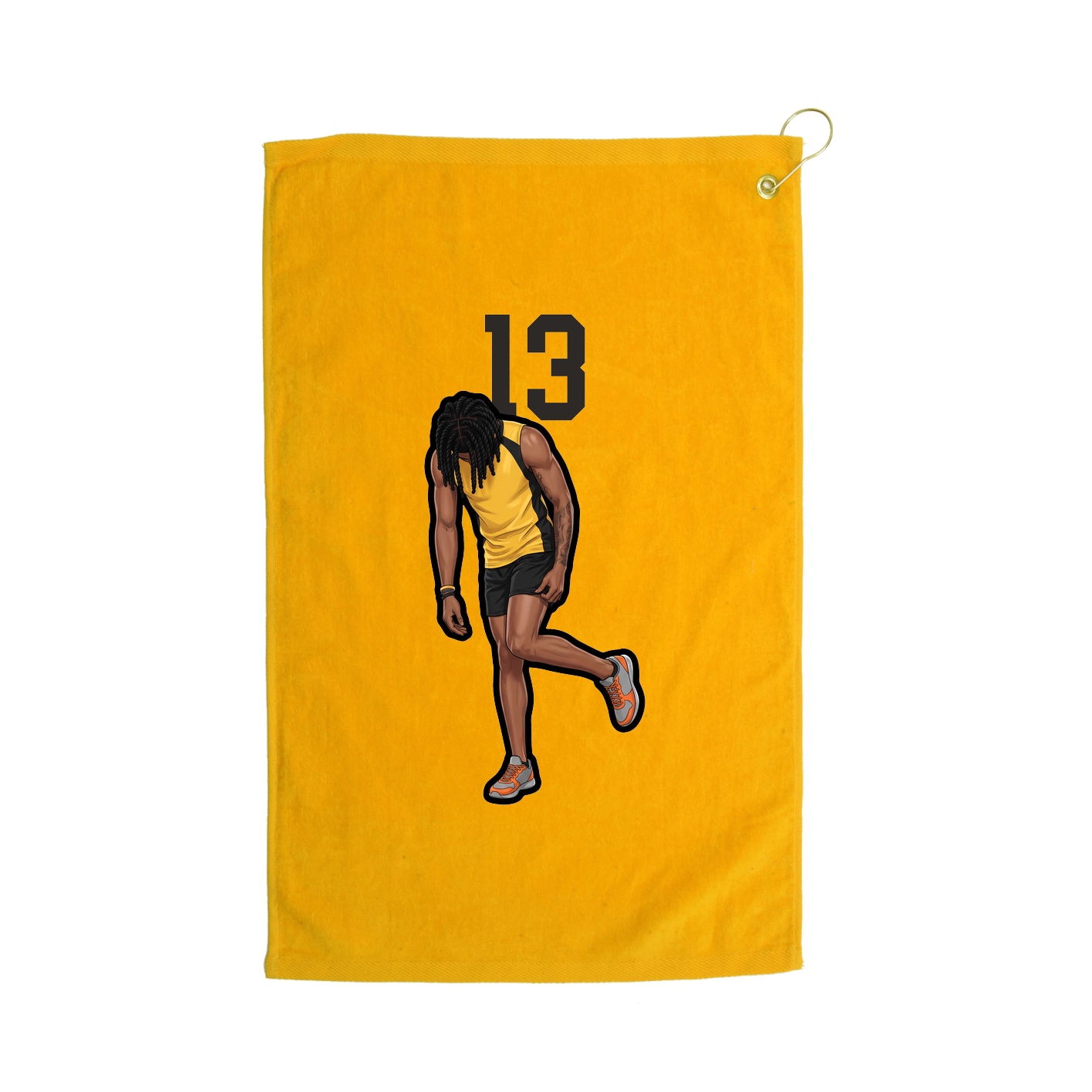 Golf Towel — Number Top in Gold