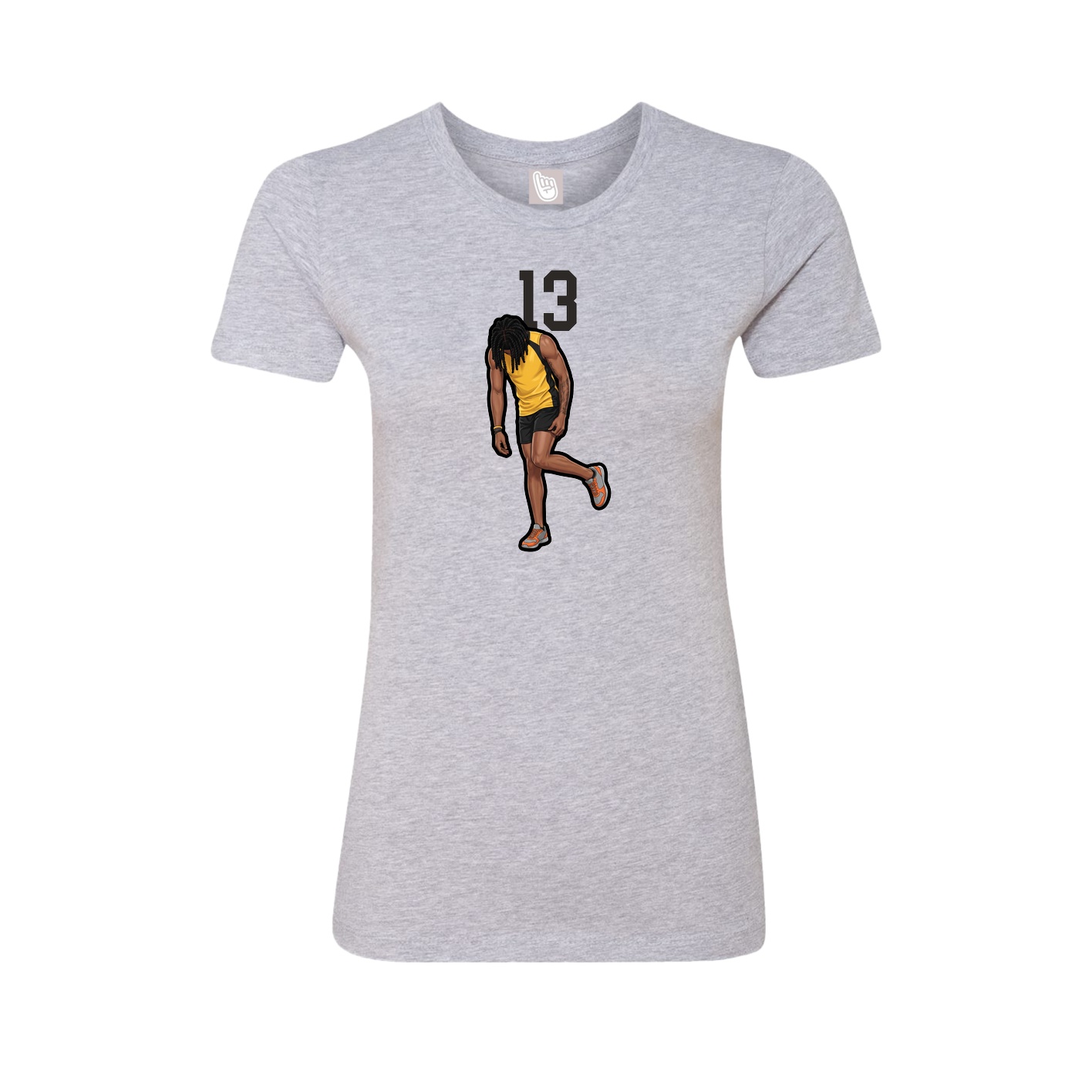 Fitted Women's Tee — Number Top in Grey