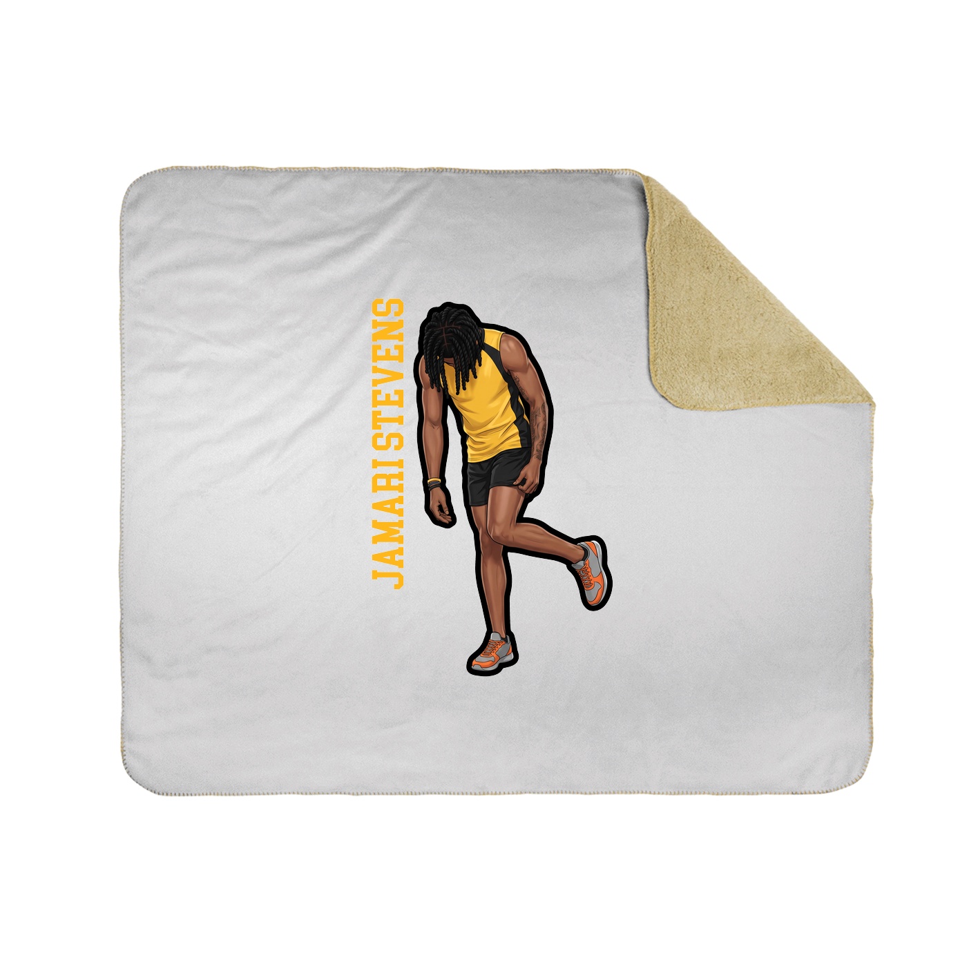 Throw Blanket — Name Vertical in White