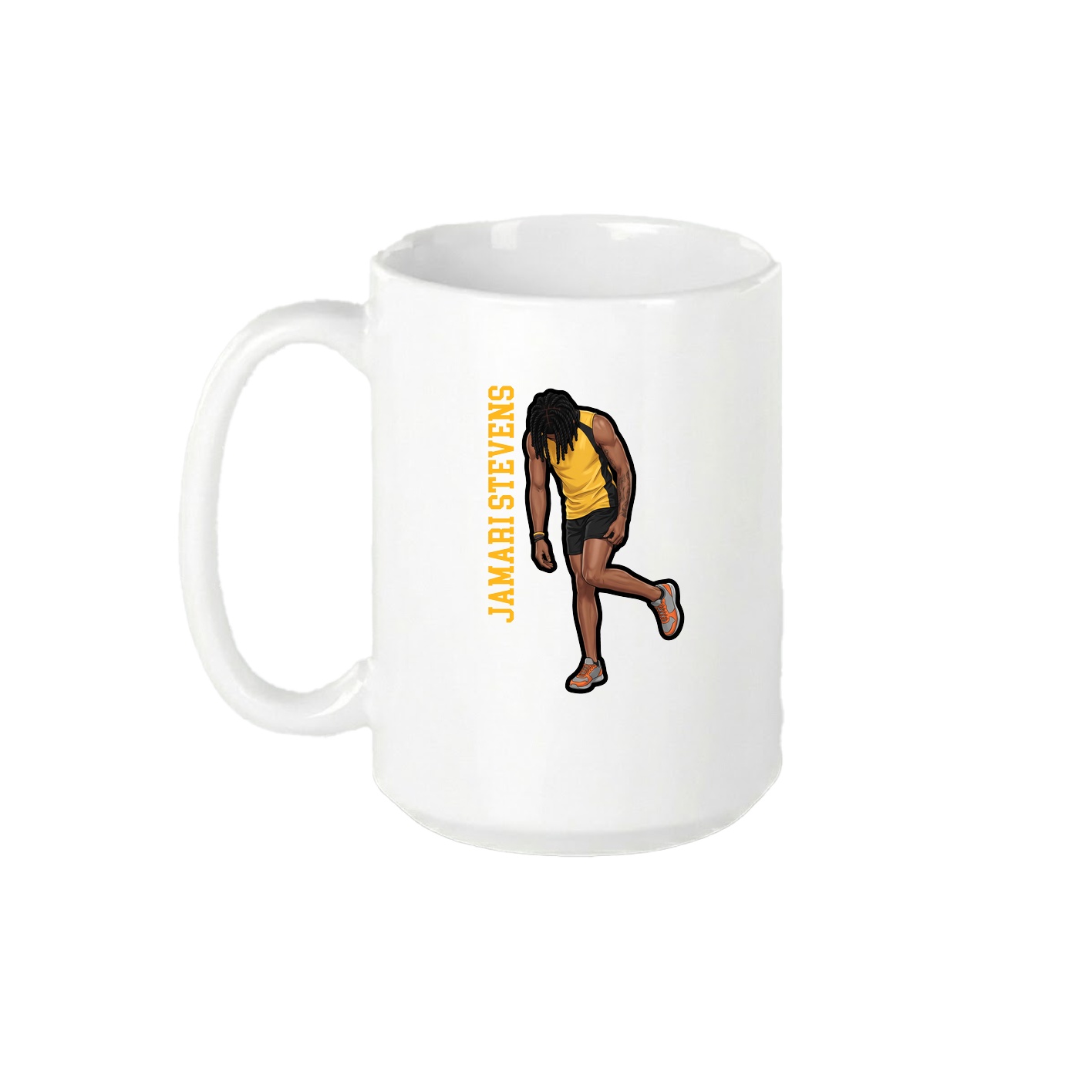 15oz Coffee Mug — Name Vertical in White