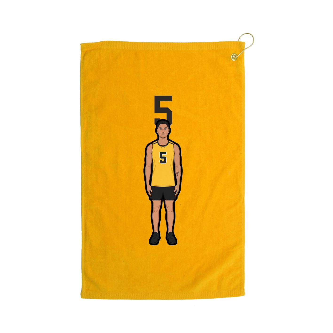 Golf Towel — Number Top in Gold